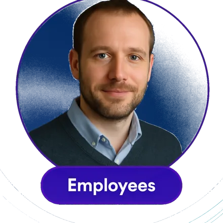 Badge reading Employees